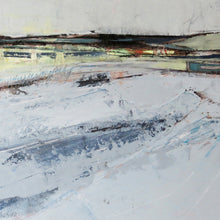 Load image into Gallery viewer, Abstract art piece with a mix of white, blue, and gray tones.
