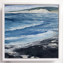 Load image into Gallery viewer, Framed artwork of a seascape with blue and black tones by Sarah Knight