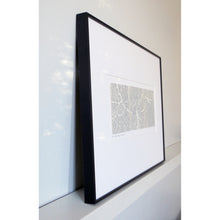 Load image into Gallery viewer, Linocut Grooved Wood in black frame by Sarah Knight Art in French Grey