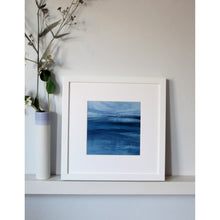 Load image into Gallery viewer, Semi-abstract framed seascape painting by Sarah Knight Art Harlech Waters