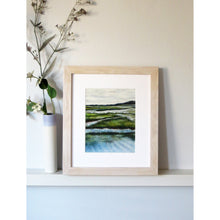 Load image into Gallery viewer, Artistic depiction of a marshland with water and grasses, original pastel by Sarah Knight Art