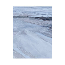 Load image into Gallery viewer, Ros Beach I by Sarah Knight. An original semi-abstract oil seascape of calm seas in blue and grey detail