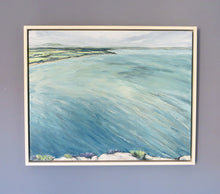 Load image into Gallery viewer, View to Harlech by Sarah Knight, seascape, oil painting, semi abstract painting