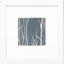 Load image into Gallery viewer, Bamboo Stalks hand printed linocut finished with pencil details by London artist Sarah Knight in dark grey or green Wall