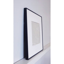 Load image into Gallery viewer, Cow Parsley hand printed linocut finished with pencil details by London artist Sarah Knight in Stone Blue or Purbeck Stone side