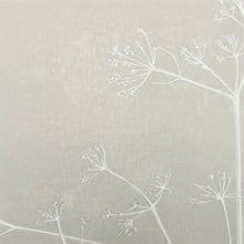 Load image into Gallery viewer, Cow Parsley hand printed linocut finished with pencil details by London artist Sarah Knight in Stone Blue or Purbeck Stone