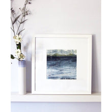 Load image into Gallery viewer, Landscape in Inchyra by Sarah Knight original semi-abstract mini oil artwork palette knife painting in shades of grey blue and green