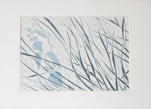 Load image into Gallery viewer, Denham Grasses in Stone & Hague Blue by Sarah Knight in Mount