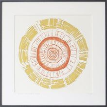 Load image into Gallery viewer, Grooved in Ochre & Burnt Orange by Sarah Knight Display