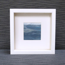 Load image into Gallery viewer, Seascape VIII by Sarah Knight original semi-abstract mini oil seascape palette knife painting in shades of grey blue and turquoise