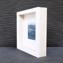 Load image into Gallery viewer, Seascape VIII by Sarah Knight original semi-abstract mini oil seascape palette knife painting in shades of grey blue and turquoise