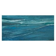 Load image into Gallery viewer, Original small seascape oil painting Teal Slipstream by Sarah Knight
