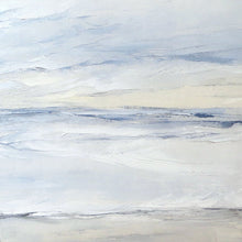 Load image into Gallery viewer, Tofino Seascape by Sarah Knight. An original semi-abstract oil seascape painted in shades of blue and grey detail