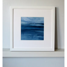 Load image into Gallery viewer, Semi-abstract framed seascape painting by Sarah Knight Art Harlech Waters
