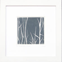 Load image into Gallery viewer, Bamboo Stalks hand printed linocut finished with pencil details by London artist Sarah Knight in dark grey or green Wall
