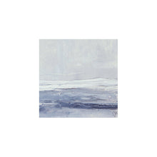 Load image into Gallery viewer, Seascape IX by Sarah Knight. An original semi-abstract mini oil seascape of stormy seas in blues and greys with optional frame mount

