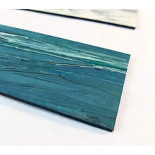 Load image into Gallery viewer, Original turquoise seascape oil painting Teal Slipstream by Sarah Knight Detail
