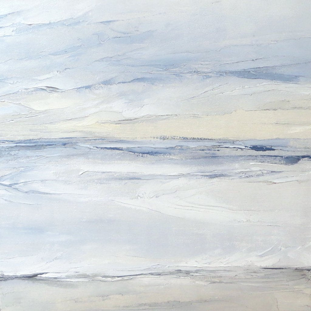 Tofino Seascape by Sarah Knight. An original semi-abstract oil seascape painted in shades of blue and grey detail